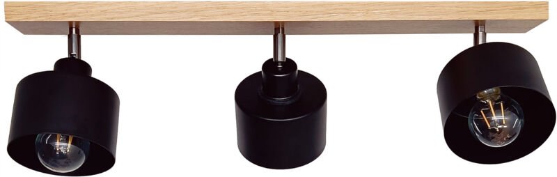 DIANA verstellbare Loft-Hängeleuchte aus Holz, Eiche, 3-teilig, Lampenschirm, STILVOLLE