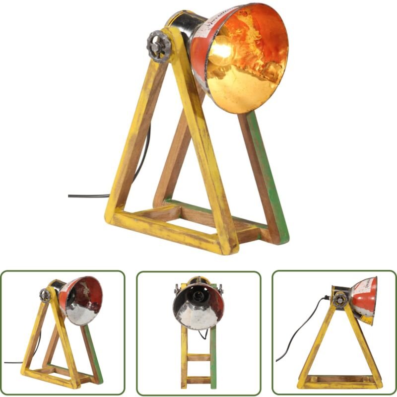 The Living Store Schreibtischlampe 25 W Mehrfarbig 30x17x40 cm E27 - Tischleuchte - Industrielampen - Vintage Lampe - Wo...