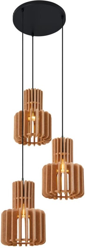 Retro-Hängelampe schwarz mit Orange 3-flammig - Felt