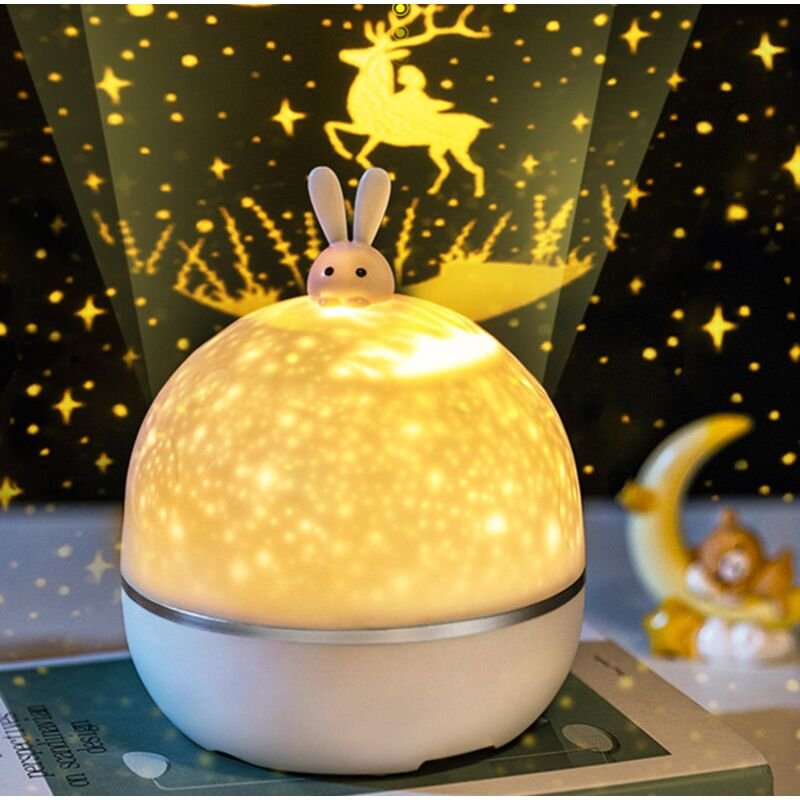 Nachtlichtprojektor Sternenhimmel für Babys, Bluetooth-Nachtlicht mit Musik und Licht, 8 Filme, 360° drehbares Nachtlich...
