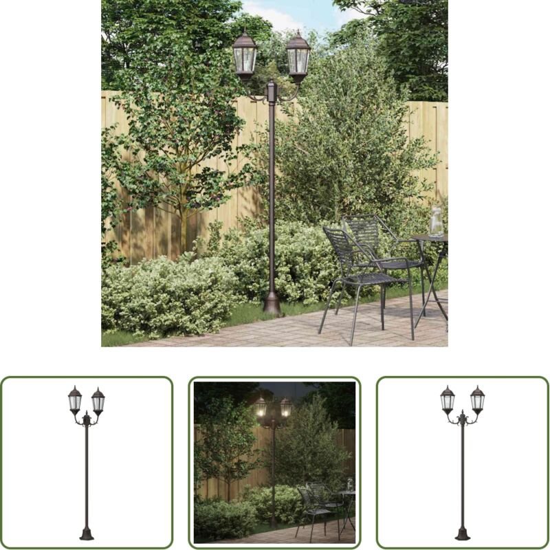 Vintage-Licht - Garten-Licht Bronze 68 x 20 x 235 cm Aluminium und Glas