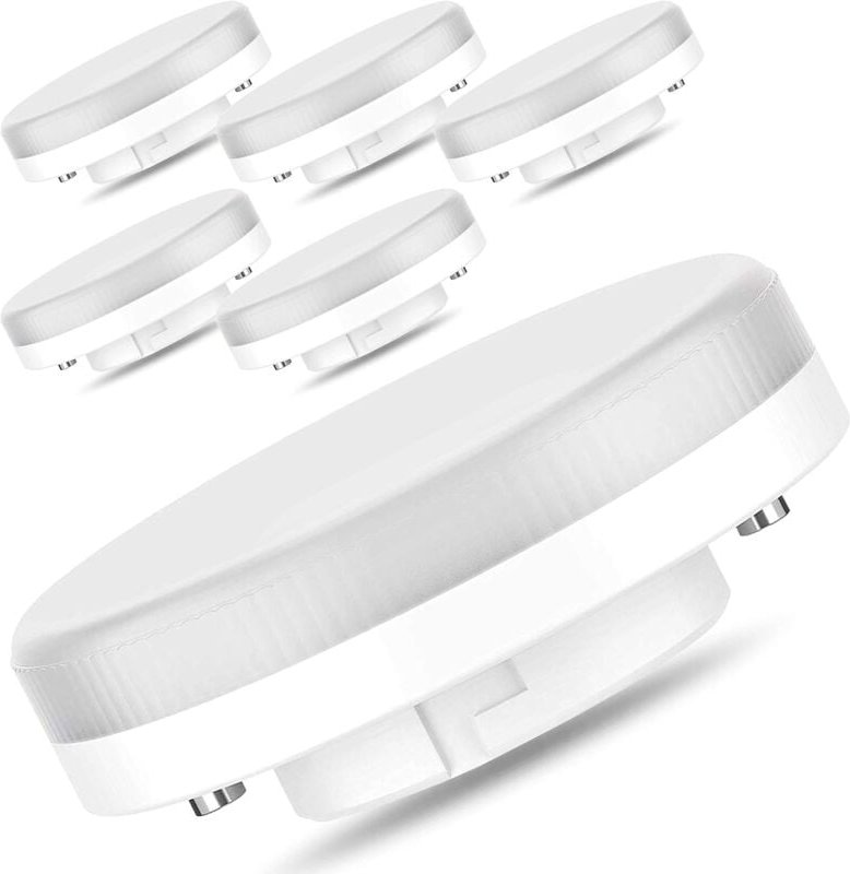 Aougo - GX53-7W/550LM LED-Glühbirne, 50 w Glühlampenersatz/18 w cfl, Warmweiß 3000 k, nicht dimmbar, 175–250 v, 4er-Pack...