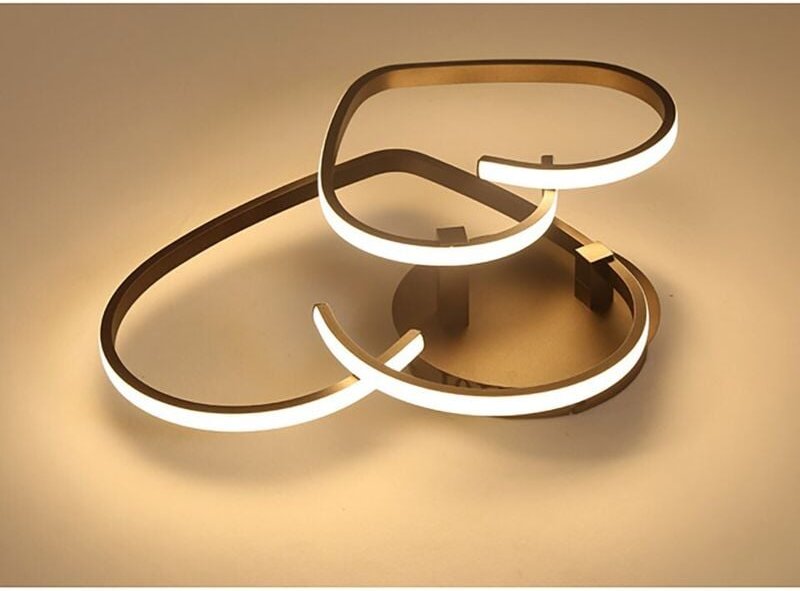 55 cm große LED-Deckenleuchte in Herzform mit Rahmen in Kaffeefarbe, kreative Doppelherz-Hängeleuchte, Deckenleuchte für...