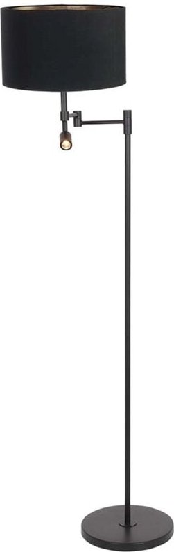 Stehlampe - Stang - schwarz - leinen metall stoff - - Steinhauer