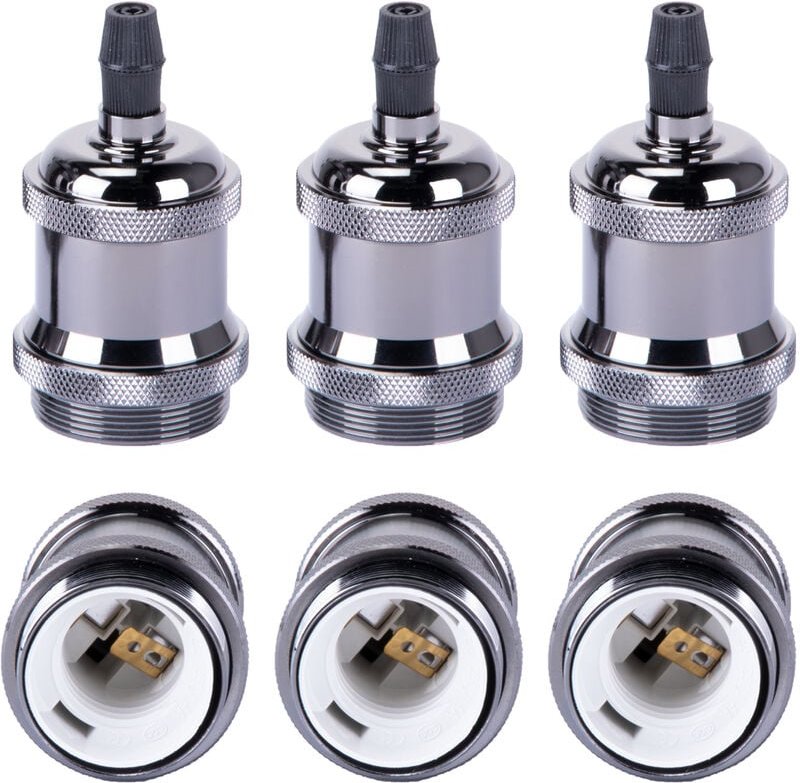 6x Retro Lampenhalter E27, Lampenfassung Industriell Vintage, Leuchter Halter, Lampenhalterung für Kronleuchter, Deckenl...