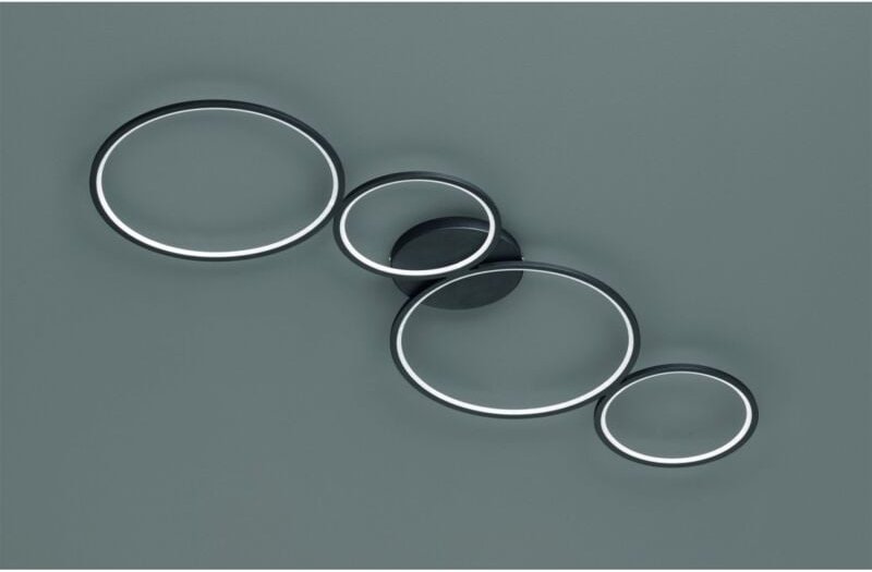 Iperbriko - Deckenleuchte Rondo 4 Kreise Led Schwarz L97 cm Trio Lighting