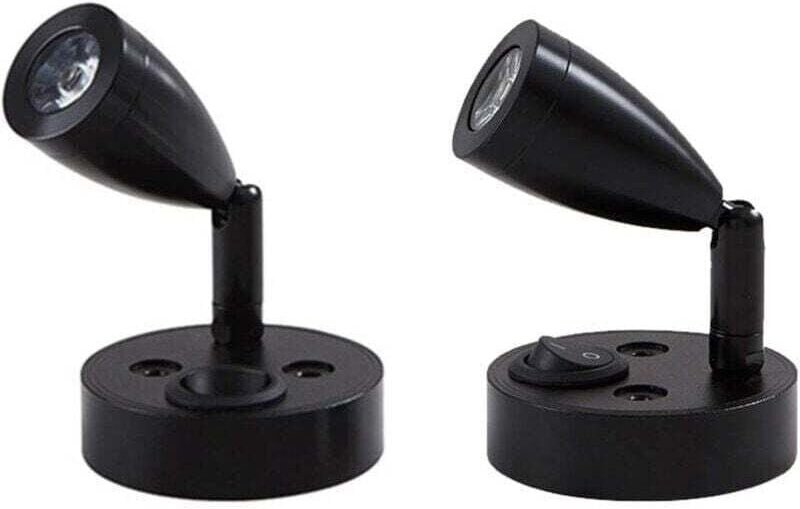 2 Stück 12 V LED-Spot-Leseleuchte, Wand-/Nachttischlampe, verstellbarer Schalter, Wohnmobil, Wohnwagen, Van, Caravan, In...