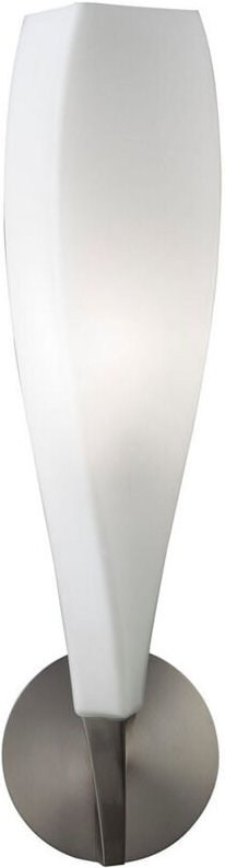 Inspired Mantra Neo Wandleuchte mit Schalter, 1 Licht, E27, satiniertes Nickel/milchiges weißes Glas
