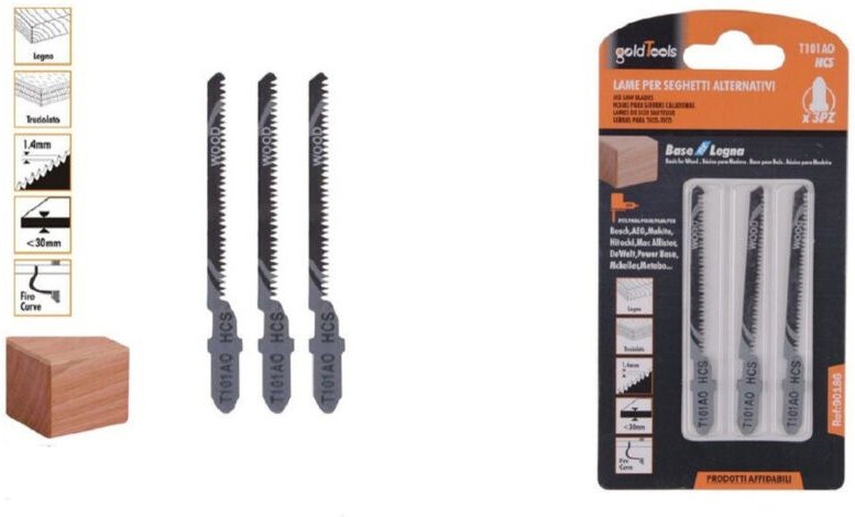 Trade Shop Traesio - Trade Shop - 3er-Set Sägeblätter für Säbelsäge T101AO hcs Ersatzblatt für Holz 90186 -