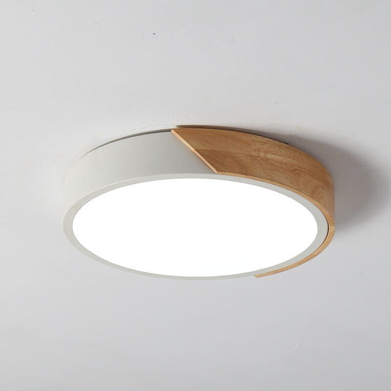Wand-/Deckenleuchte aus Holz, 18 W LED-Deckenleuchte, 4500 K neutralweiß, 30 x 30 cm, ultradünne runde Deckenleuchte, 24...