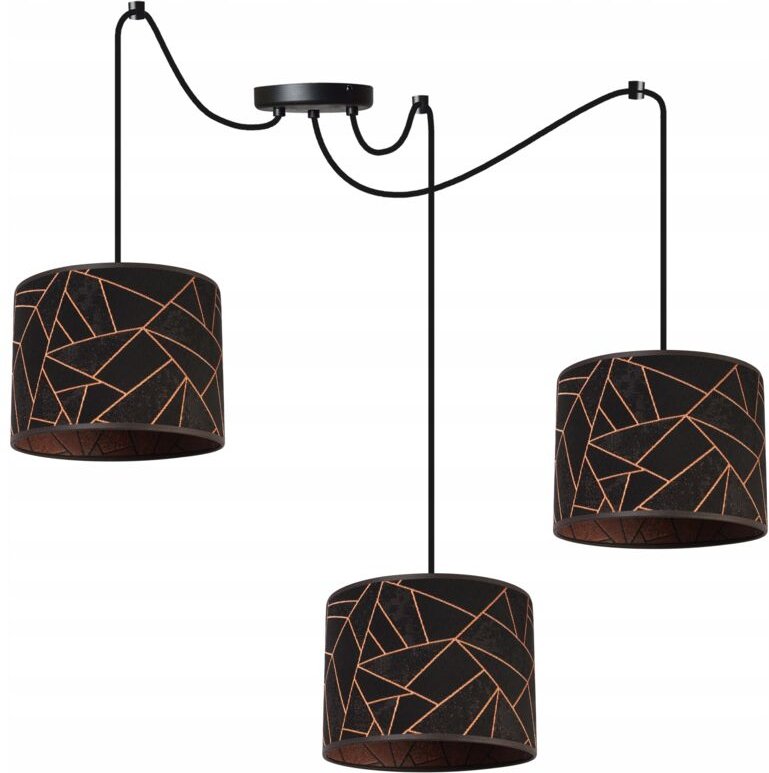 Decken-Hängelampe, Lampenschirm mit Spinnenmuster, Kupfer