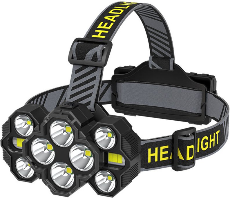 Netzfreie, wiederaufladbare Frontlampe, 10 LEDs, 1000 Lumen, 8 Modi, LED-Frontlampe für Camping, Radfahren, Aktivitäten ...