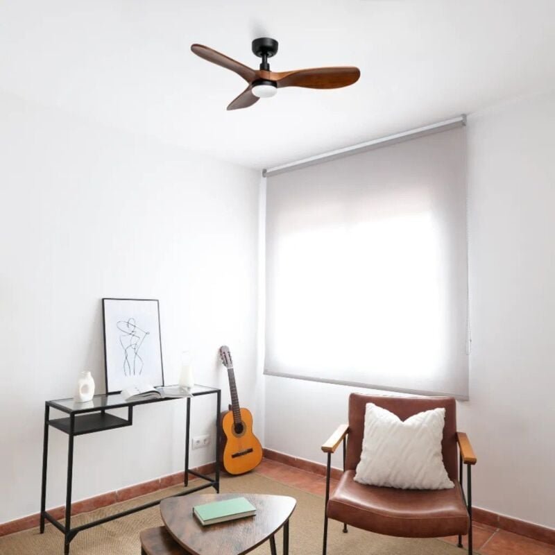 Rowind Deckenventilator schwarz/Walnuss mit Licht Ø90