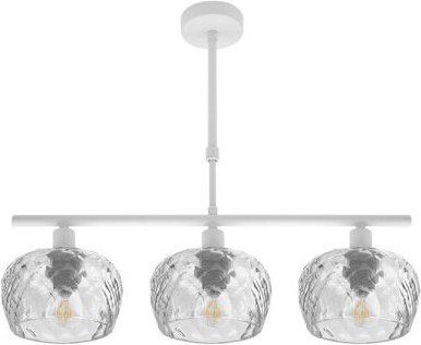 Fabrilamp - Estela Lampe 3xe14 Weiß Regx55x13 Cm mit transparenten Lampenschirmen aus geschliffenem Kristall