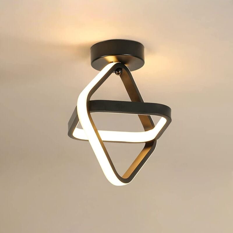 Goeco - LED-Deckenleuchte, moderne schwarze quadratische Flur-Deckenleuchte 24W 2700LM für Flur Balkon, 3000K warmweißes...