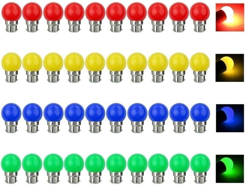 Thumbnail - B22 3W LED-Farbbirne, entspricht 30W 240LM AC 220V-240V B22 Bajonett-LED-Farblichterkette, mehrfarbig, für die Dekoratio...