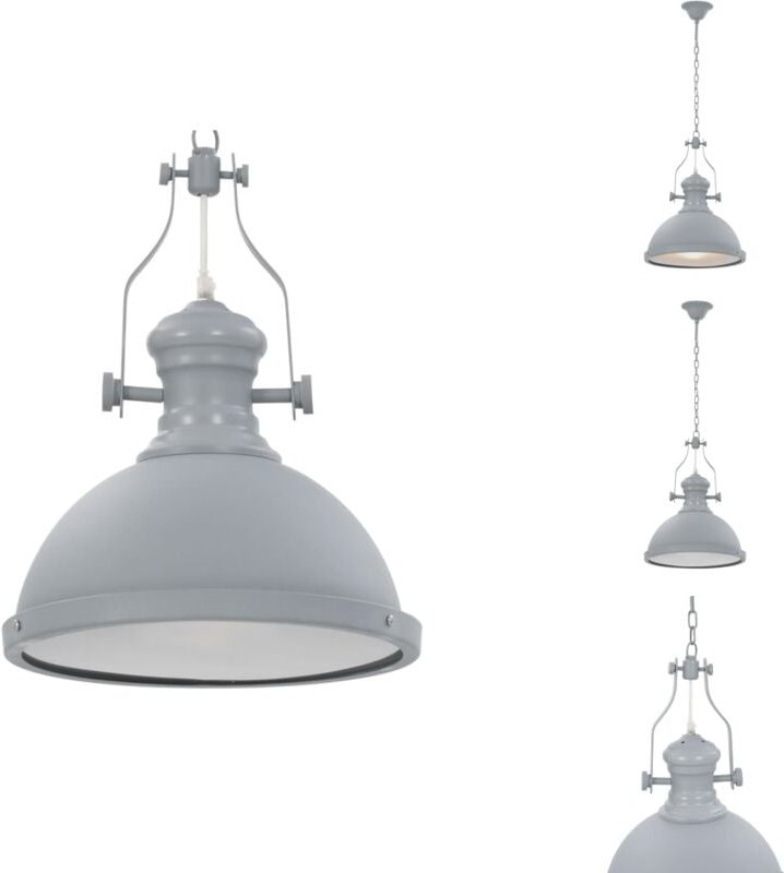 Lampen - Living Deckenleuchte Grau Rund E27 - Grau