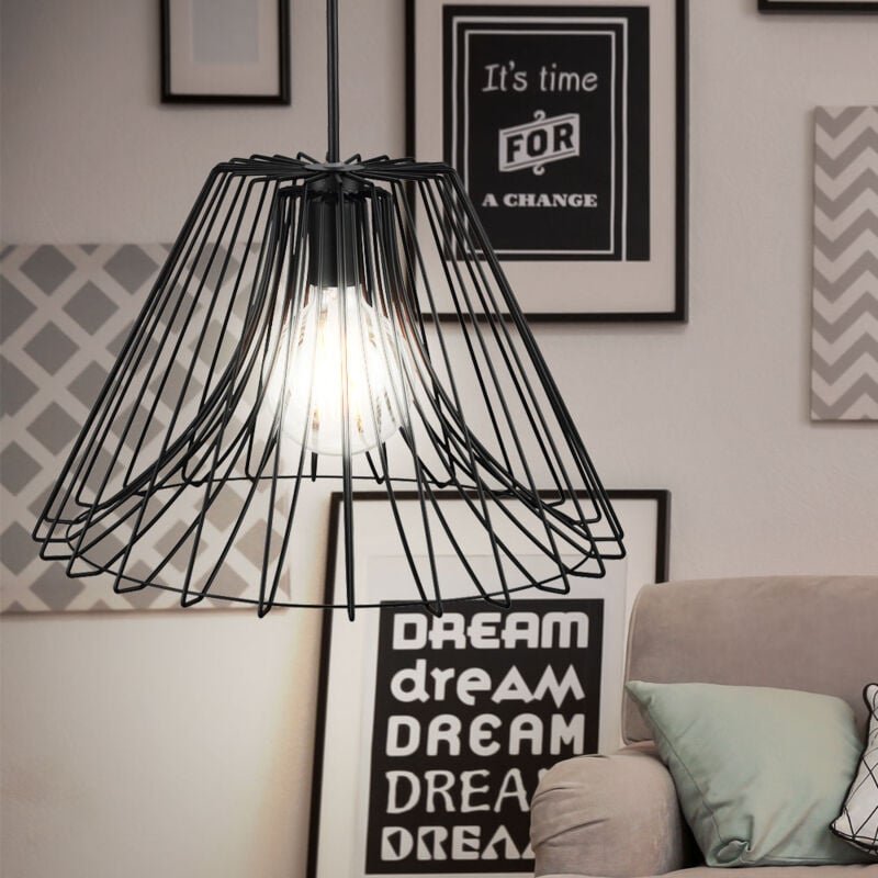 Pendelleuchte Deckenlampe Hängeleuchte Pendellampe Wohnzimmer im Käfig Design, 1x E27, DxH 47,5x350 cm, Esszimmer