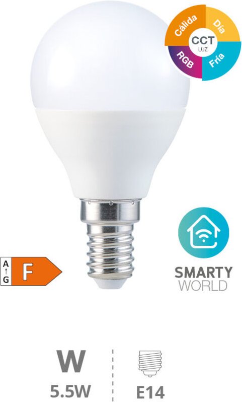 GSC - Intelligente kugelförmige LED-Lampe 5,5 w E14 rgb + ctt dimmbar