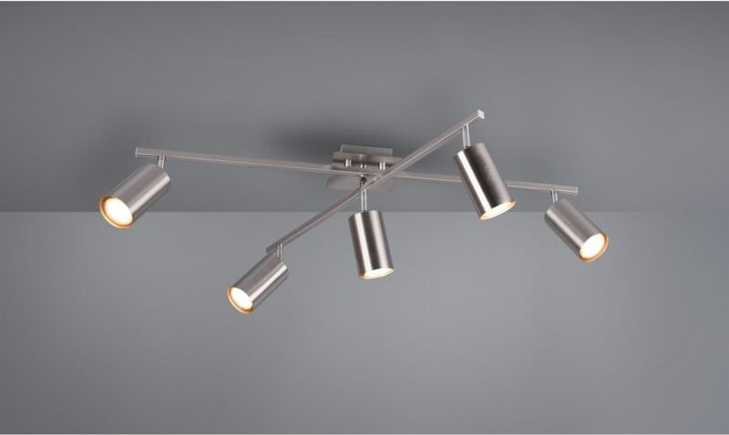 Deckenleuchte 5 verstellbare Strahler Marley Nickel Trio Lighting
