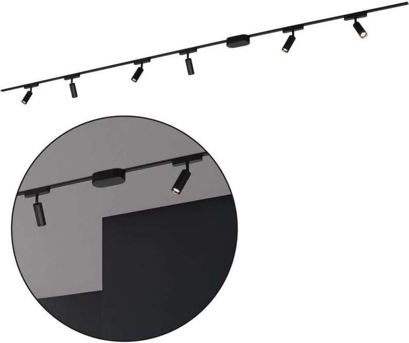 B.k.licht - Briloner Luxtrail Schienensystem, Komplettset, 6x led Spots, Warmweiß, Einspeisung, Schwarz, 3m