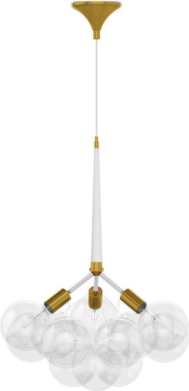 Privatefloor - Deckenlampe mit Glaskugeln - Hängeleuchte im Design - Glaub Weiß