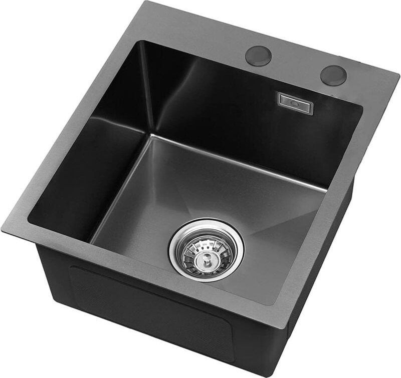 Cecipa Max - cecipa Küchenspüle Edelstahlspüle 40 x 45 cm schwarz Einbauspüle, 2 Farben verfügbar