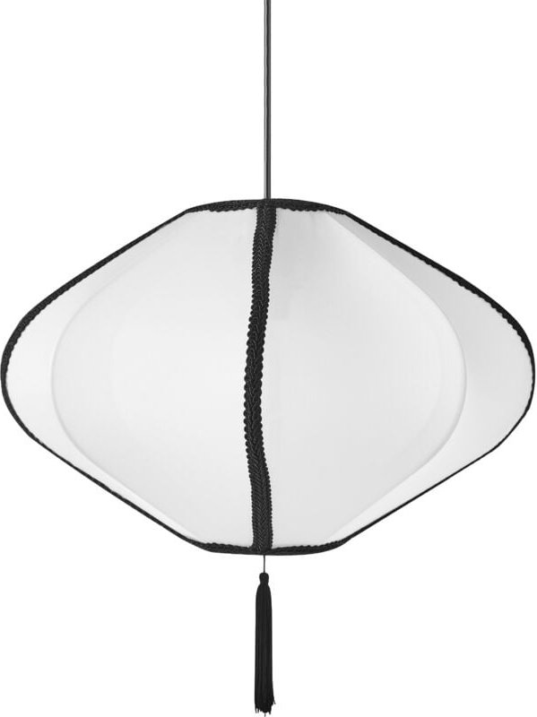 Hängelampe Weiß mit Nylon Schirm Modernes Design Beleuchtung Hängeleuchte Esszimmer Wohnzimmer Schlafzimmer