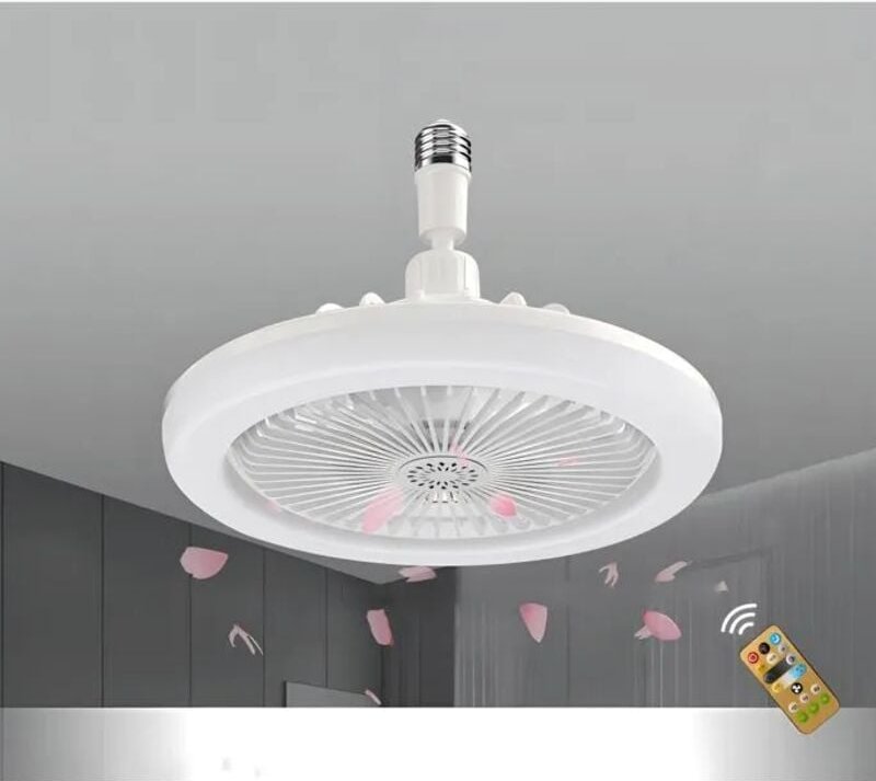 LED-Deckenventilator, 3-Gang-Mini-Ventilator mit dimmbarer 3-Farben-Beleuchtung, Weiß