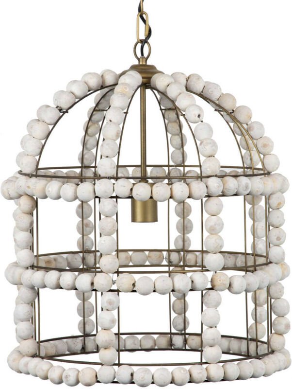 Deckenleuchte aus Metall und Holz, 46 x 46 x 50 cm