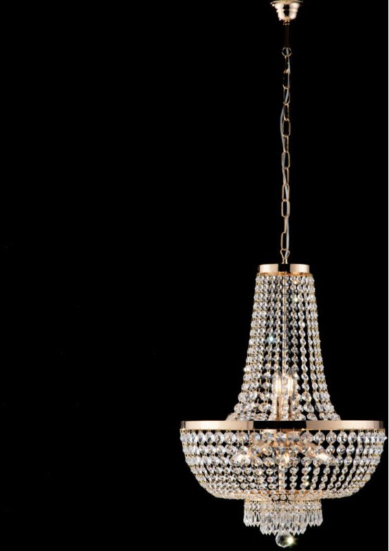 Imperialer Kronleuchter aus Eisen und Goldmessing mit acht Lichtern stass 50x h74 cm