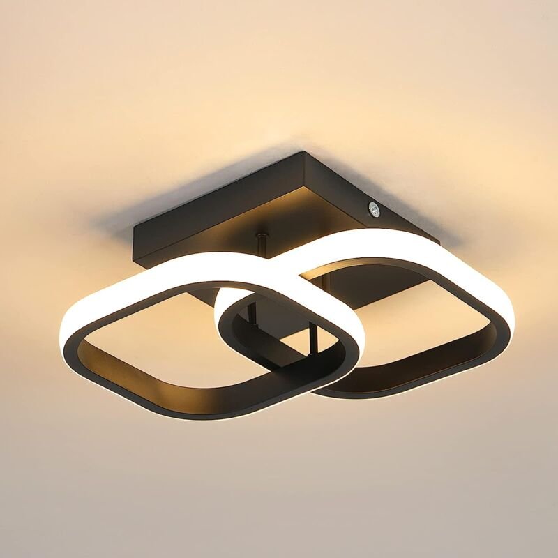 Goeco - led Deckenleuchte Modernes Quadratischer Kreis Deckenlampe Warmweiß 3000K Für Küche Esszimmer Schlafzimmer Flur ...