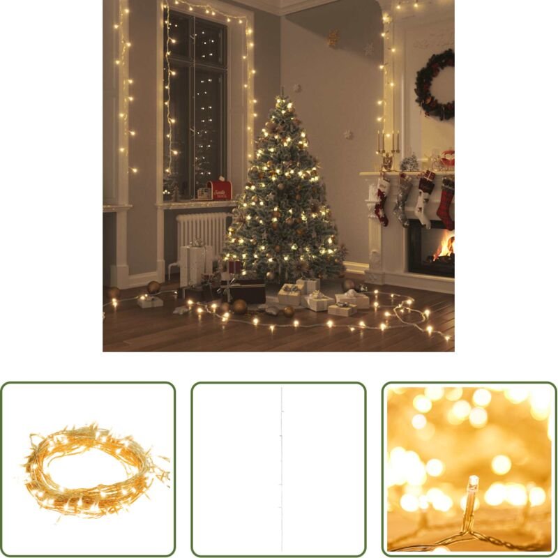LED-Lichterkette - LED-Lichterkette mit 1000 LEDs Warmweiß 100 m PVC