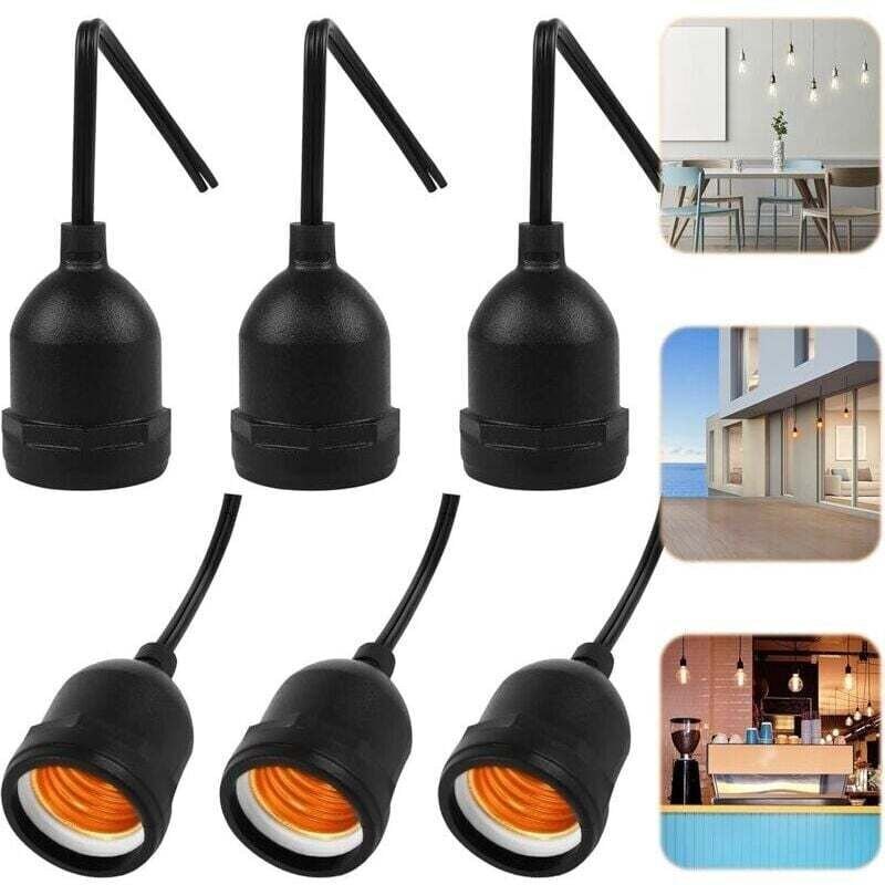 Portalámparas E27 impermeable, adaptadores de portalámparas E27 impermeables de alta calidad para bombillas incandescent...