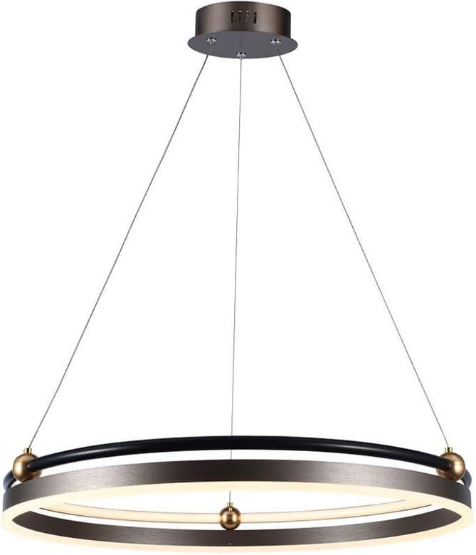 V-TAC 30W runde LED-Pendelleuchte aus Metall, Kaffeefarbe, T: 62,5 cm H: 110 cm, Warmweiß