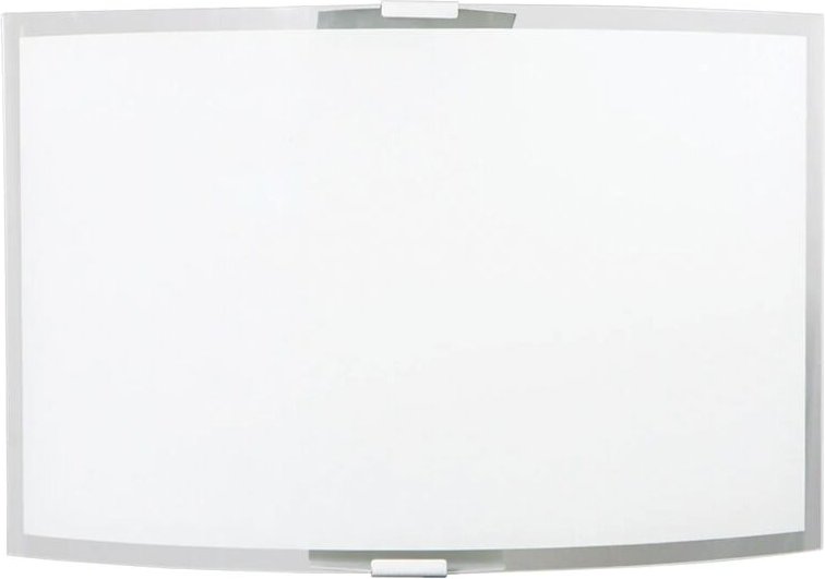 E-energy - Wandleuchte 1xE27 Silberrahmen Glasplatte Weiß-Transparent Elisa