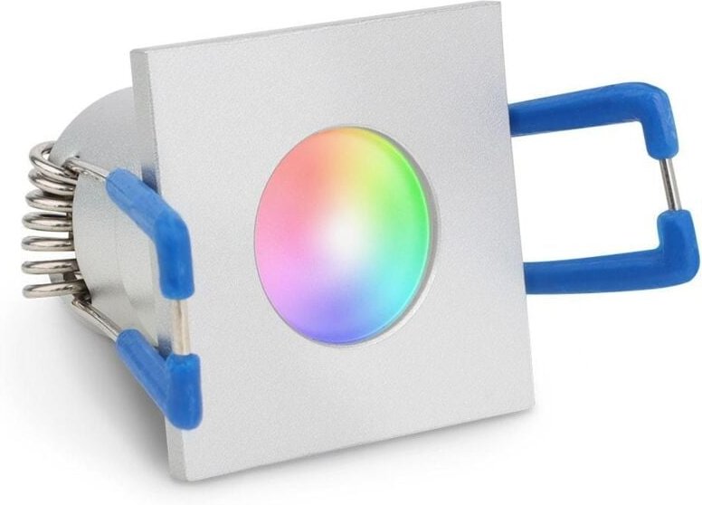 Einbaustrahler Mini Livorno eckig 3W IP65 durchverbindbar - Lichtfarbe: RGB+3000K - Farbe: silber
