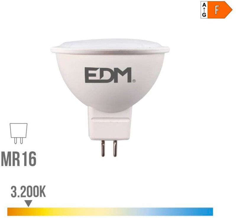Dichroitische LED-Glühbirne MR16 (8 W, 3200 K, 780 lm) IP20, Ø 5 x 5 cm