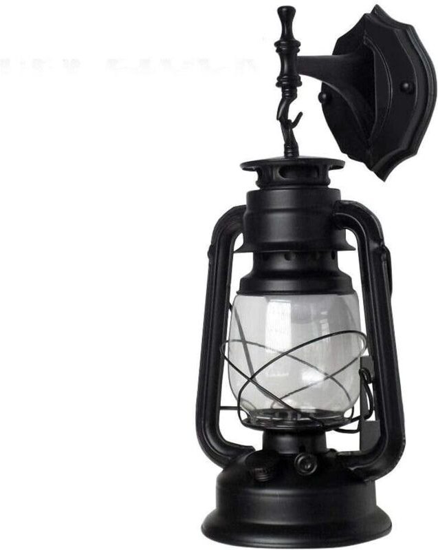 Vintage Wandleuchte Retro Antike Vintage Rustikale Wandleuchte Industriestil Wandleuchte Glasschirm Außenleuchte (schwar...