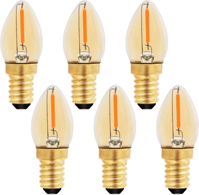 Jusch - C7 LED-Kerzenlampe E14, E14 Vintage Edison dekorative Nachtlichtbirne 0,5 w 5 w Äquivalent, bernsteinfarbene LED...