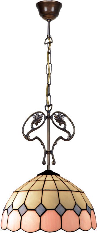 Deckenpendelleuchte mit Kette und gegossenem Ornament mit Lampenschirm mit 30 cm Durchmesser, Pink-Serie