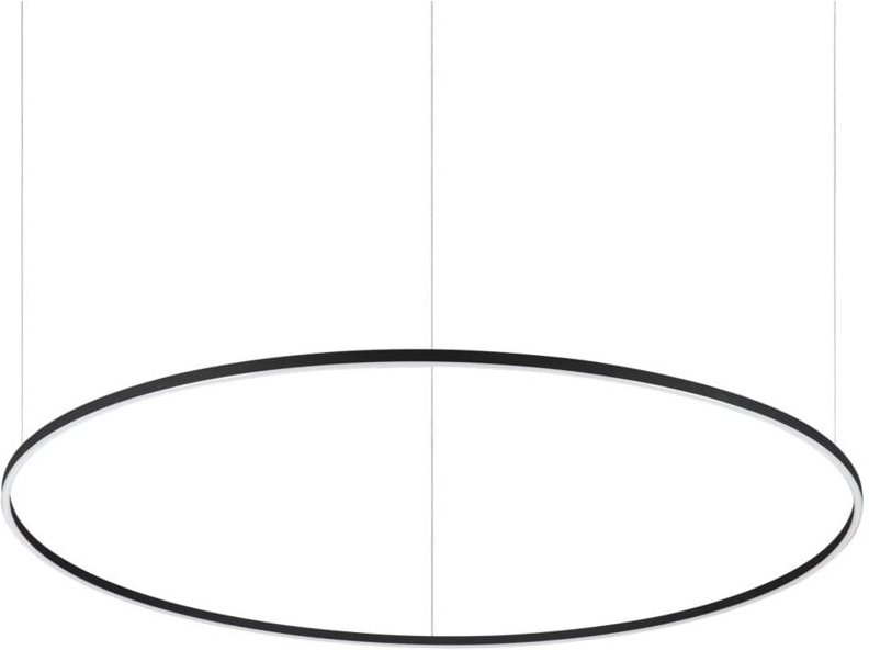 Ideal Lux ORACLE SLIM 150 cm dimmbare 4000 K runde integrierte LED-Pendelleuchte in Schwarz