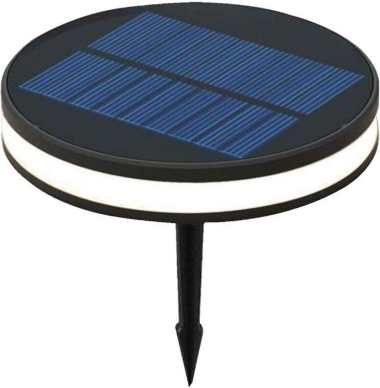 2W Solar-LED-Garten-Stehleuchte mit Erdspieß, Schwarz und Warmweiß, IP44 - V-tac