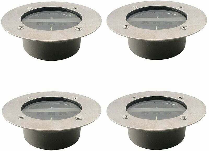 Projecteurs solaires à 3 LED étanches IP65 pour pelouse de jardin, blanc froid Lot de 4
