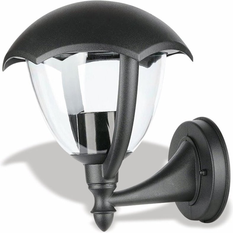 Alu Wand Laterne Haus Tür Fassaden Beleuchtung Außen Lampe Garten Glas Leuchte schwarz V-tac 7046