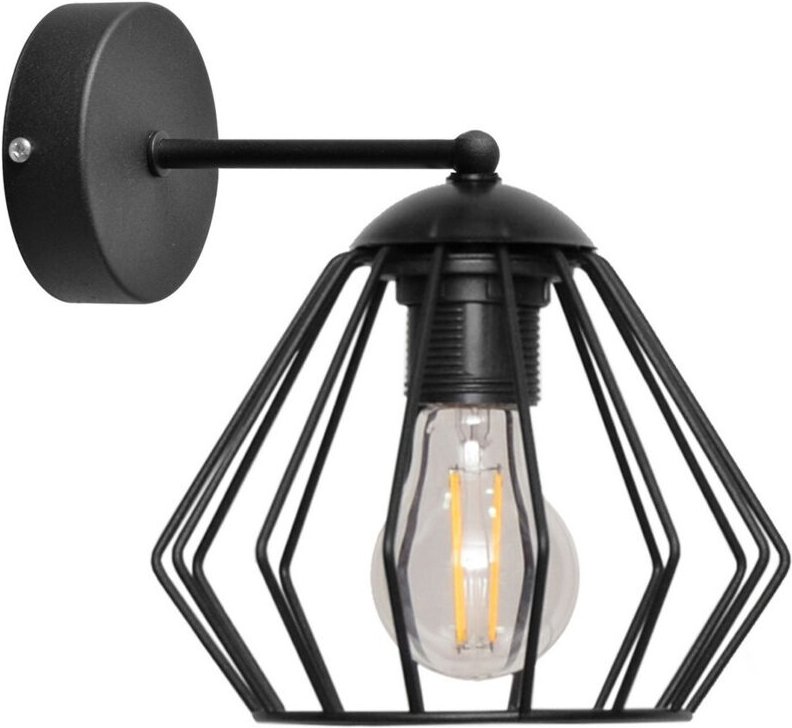 Agat Wandleuchte Schwarz 25cm - Helam