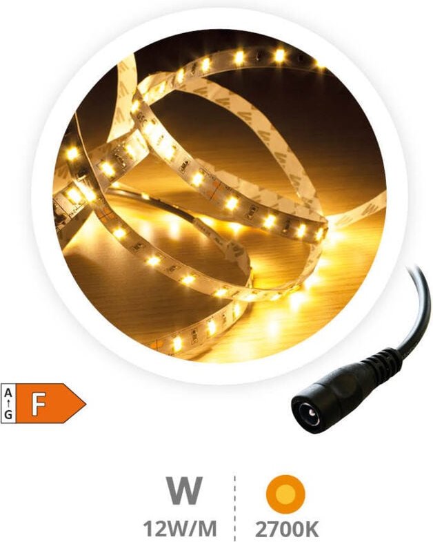 Rolle 5M LED-Streifen 12W/M 2700-3000K IP44 24V