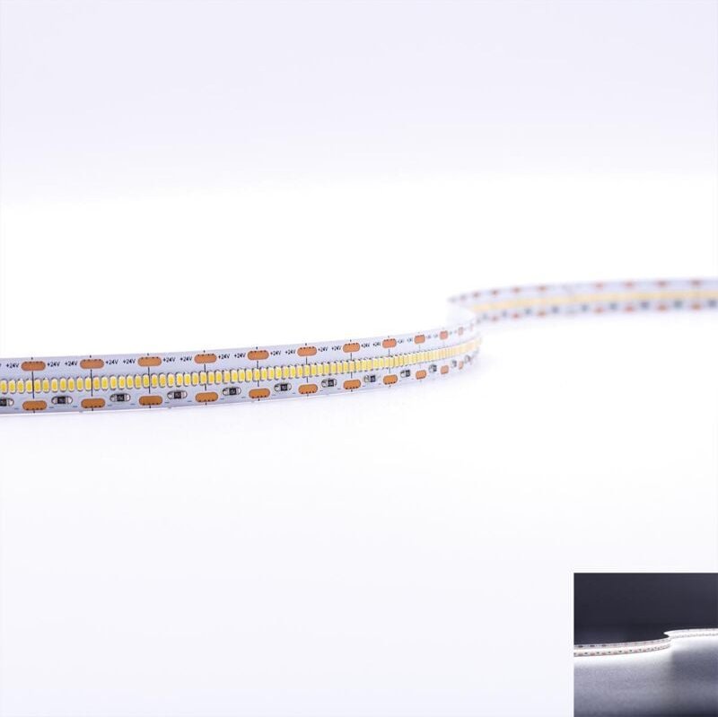 Strip 24V CRI90 LED Streifen 5M 18W/m 700LED/m 10mm - Lichtfarbe: Kaltweiß 6000K - Schutzart: IP20