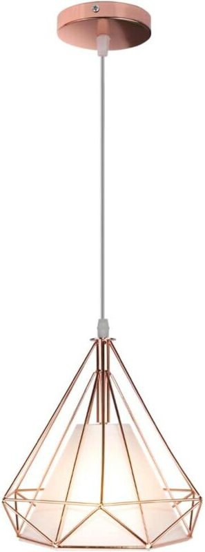 Industrielle Pendelleuchte Metall Käfig Hängende Deckenleuchte e27 Geometrisches für Wohnzimmer Schlafzimmer-Roségold