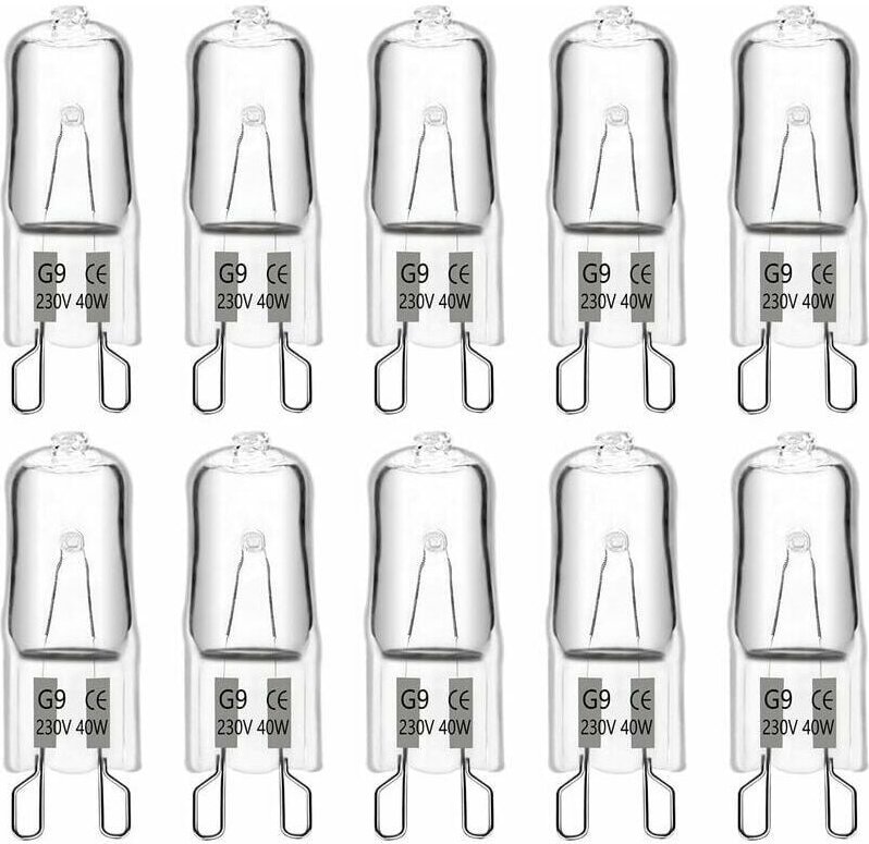 Jalleria - G9-Halogenlampe, 40 w, 230 v, 480 lm, 2900 k, warmweiß, dimmbar, G9-Kapselbirnen, für Kronleuchter, Landschaf...